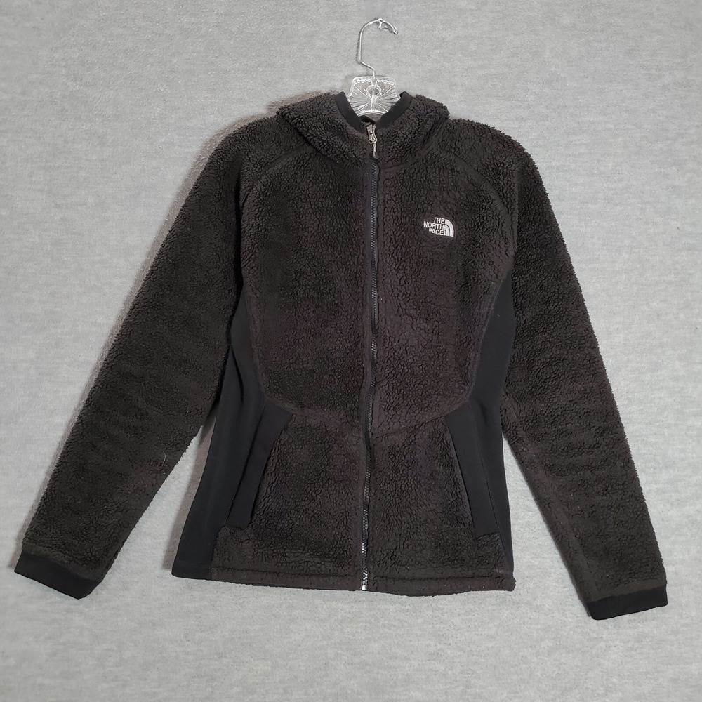 The North‎ Face Women Jacket Small Black Fleece Reversible Full Zip Hooded